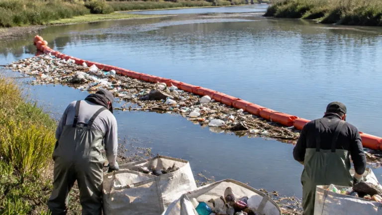 Una barrera retira más de 400 kilos de residuos de un río chileno en ocho meses